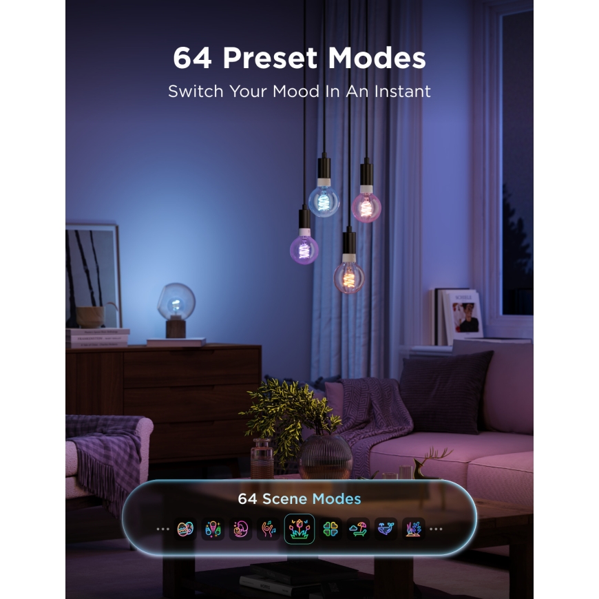 Govee E27 Smart Edison G80 älylamppu, 500 lm, 2-pack – 4