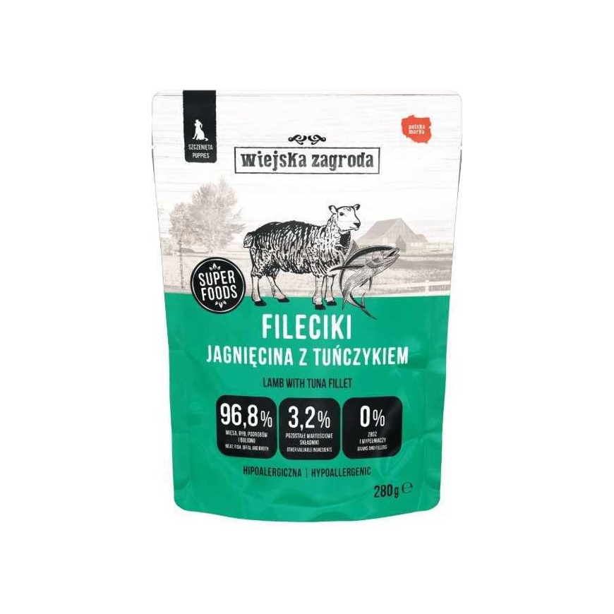 Wiejska Zagroda Märkäruoka koirille Lampaanfilee tonnikalalla (pentu) 280g