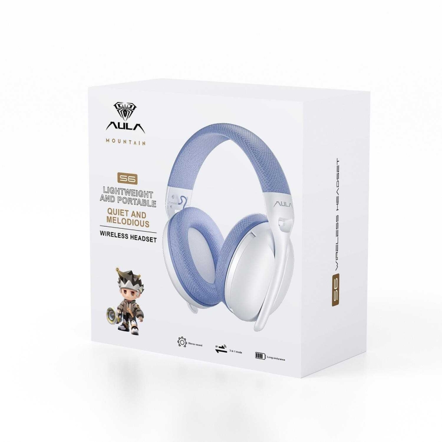 Наушники Aula S6 3в1 с Bluetooth / беспроводные синие – 5