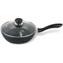 Maestro Cepšanas panna ar vāku indukcijas un gāzes plītīm 20 cm melna MAESTRO MR-1205-20