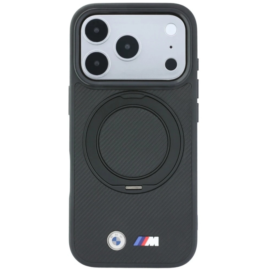 BMW Kevlar Ring Stand 360 MagSafe vāciņš iPhone 18 Pro / 17 Pro - Melns – 4
