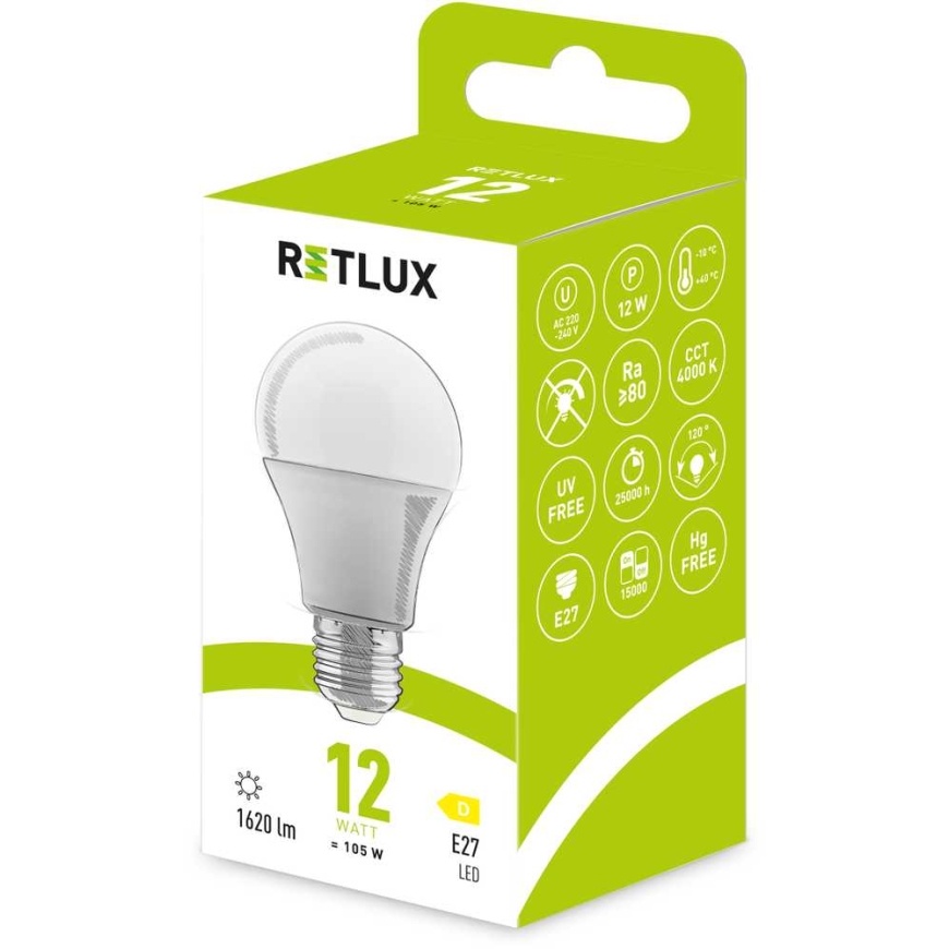 Retlux A60 E27 bulb 12W CW D-RLL 607 A60 E27 bulb 12W CW D