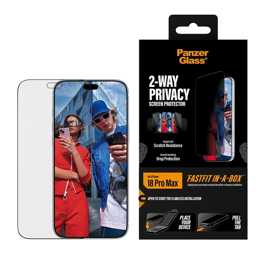 PanzerGlass 2-Way Privacy Ultra-Wide Fit ekrano apsauga, iPhone 18 Pro Max – 2