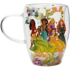 Widdop Co Disney Princess floral decorative glass mug