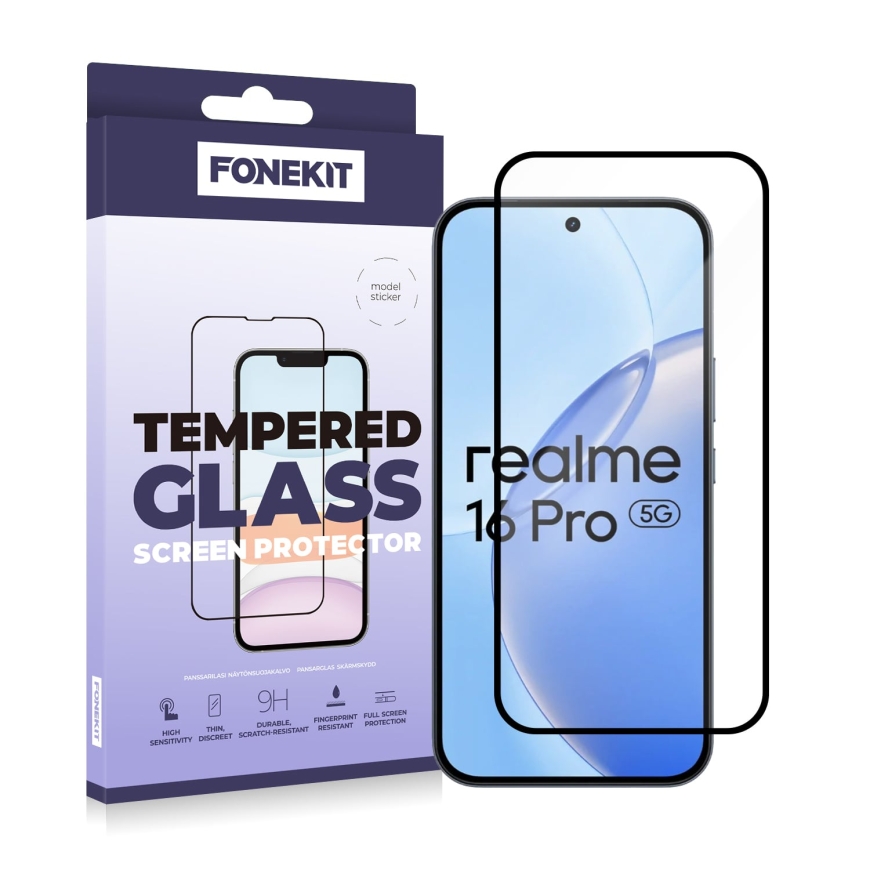 FoneKit Full Cover aizsargstikls, Realme 16 Pro 5G