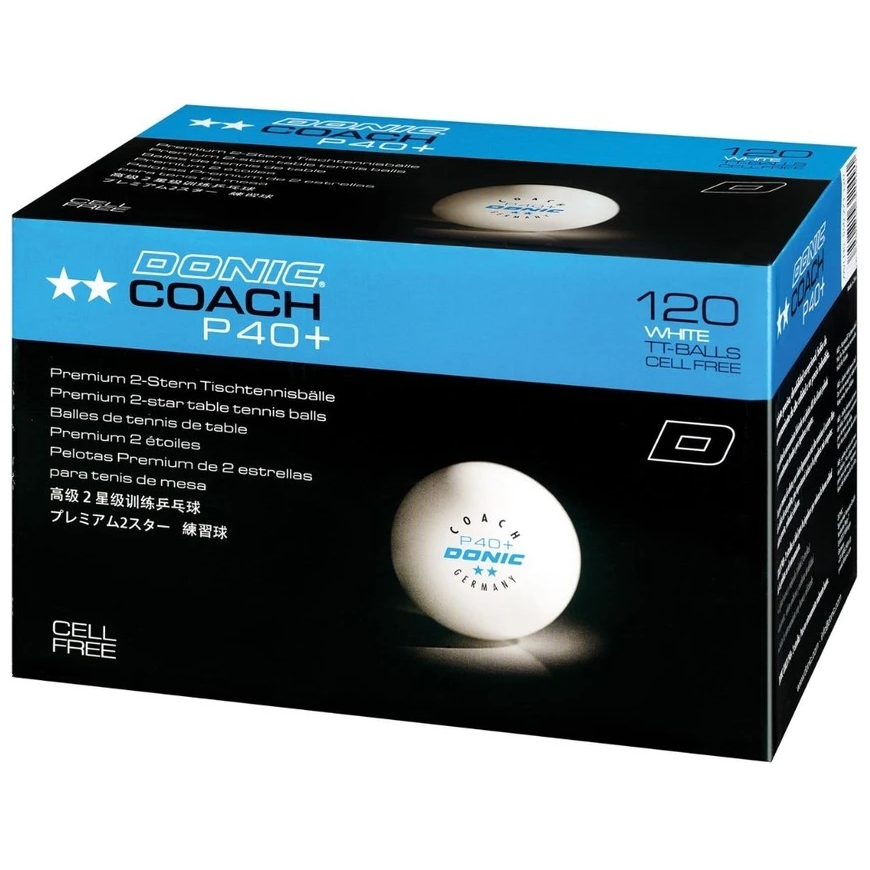 DONIC P40+ Coach Table Tennis Balls 2-star 120 pcs White – 3