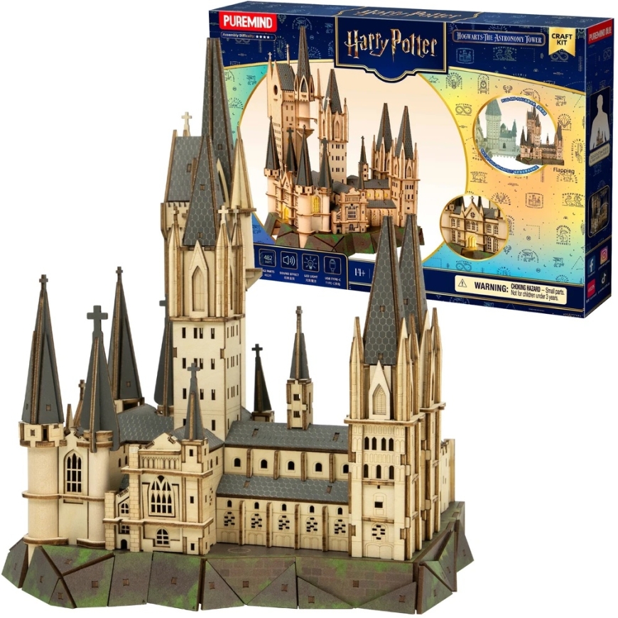 PPuremind Harry Potter Foldable Wooden Model Hogsmeade Building Astronomy Tower 3D Puzzle DIY