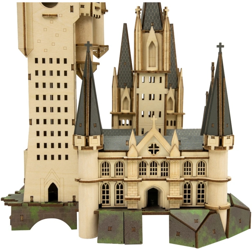PPuremind Harry Potter Saliekamais koka modelis Hogsmeidas ēka Astronomijas tornis 3D puzle DIY – 5