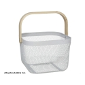 Multipurpose Basket With Handle, White, 25.00 × 24.20 × 18.50 cm Multipurpose Basket With Handle, White, 25.00 × 24.20 × 18.50 cm