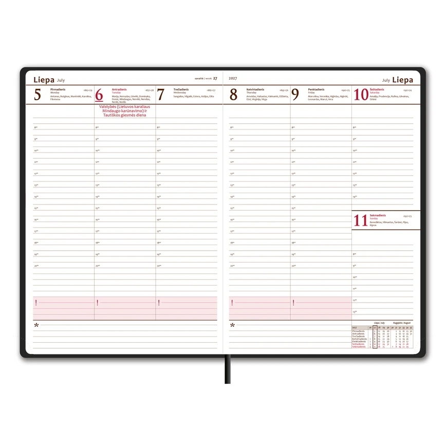 FAT Kalendārs IMPERIAL, 2027, A5+, mīksta vāka, gaiši pelēks – 2