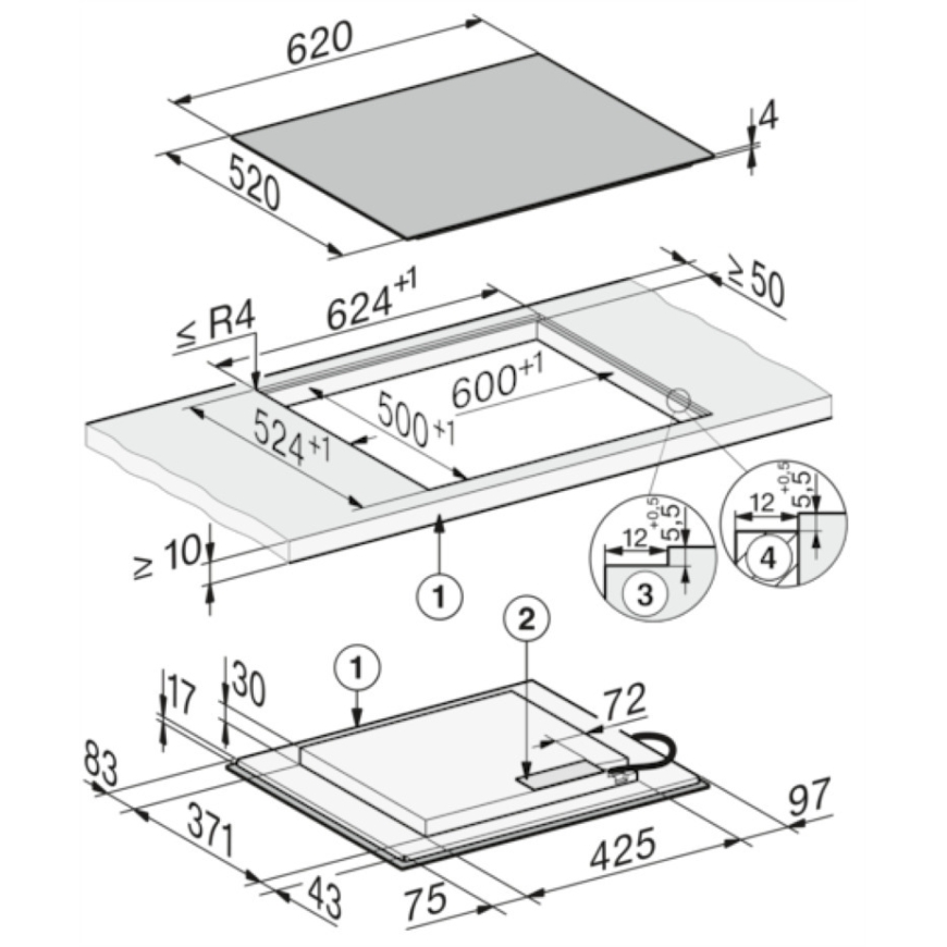 Miele KM 8565 FL - indukcijos viryklė, 60 cm – 5