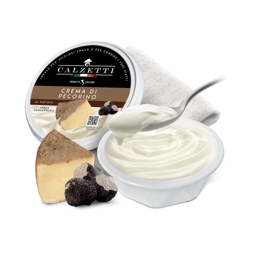 Calzetti Pecorino-juustokreem mustilla tryffeleillä, 125 g – 2