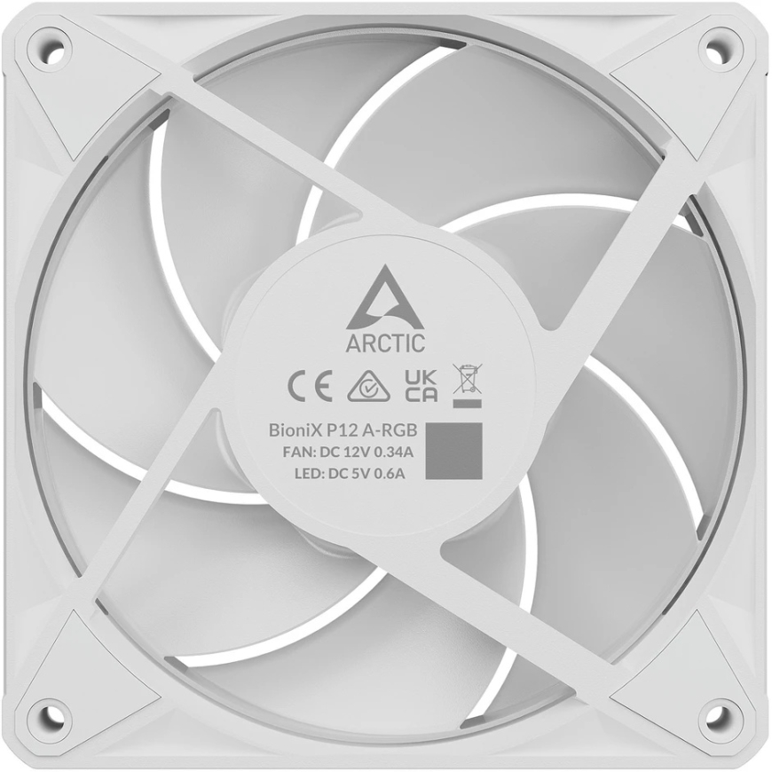 Вентилятор Arctic BioniX P12 A-RGB для корпуса компьютера 12 см Белый 3 шт. (ACFAN00338A) – 3