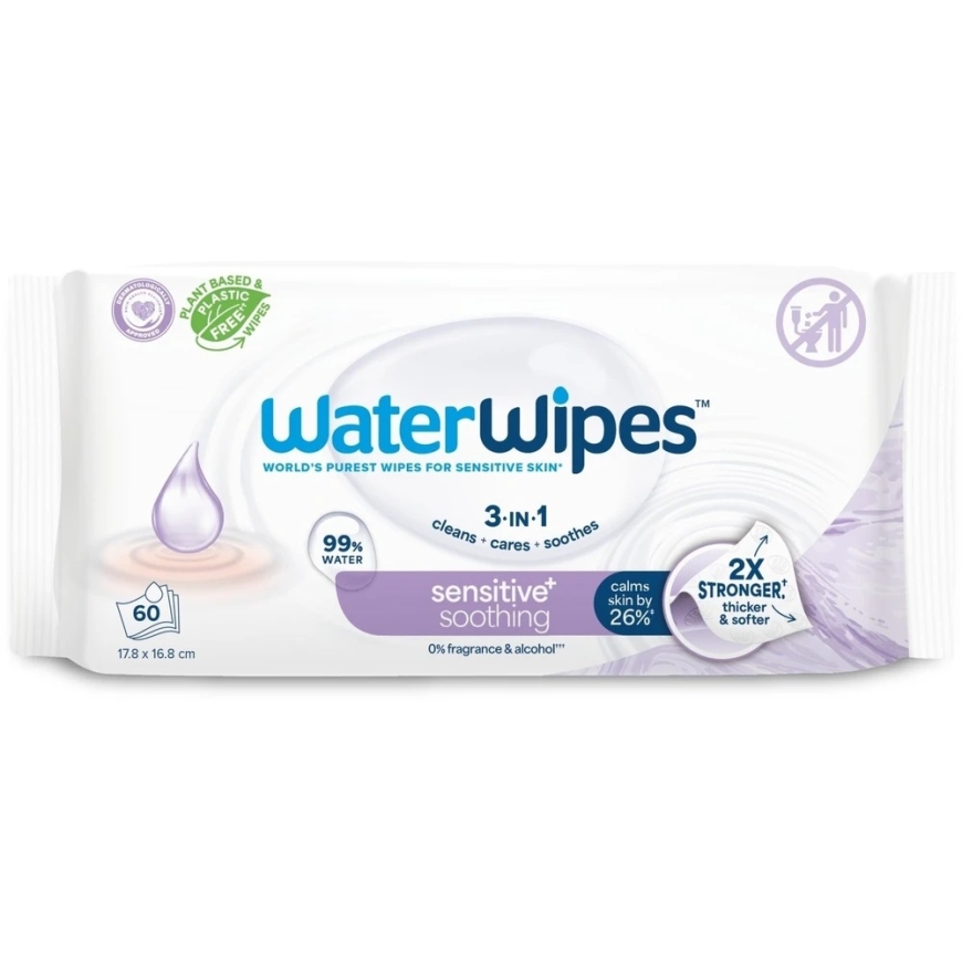 WATER WIPES Sensitive+ успокаивающие влажные салфетки с лавандой, 12 x 60 шт. – 3