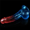 Lovetoy Large Two-Color Flexible Dildo with Suction Cup, 20 cm