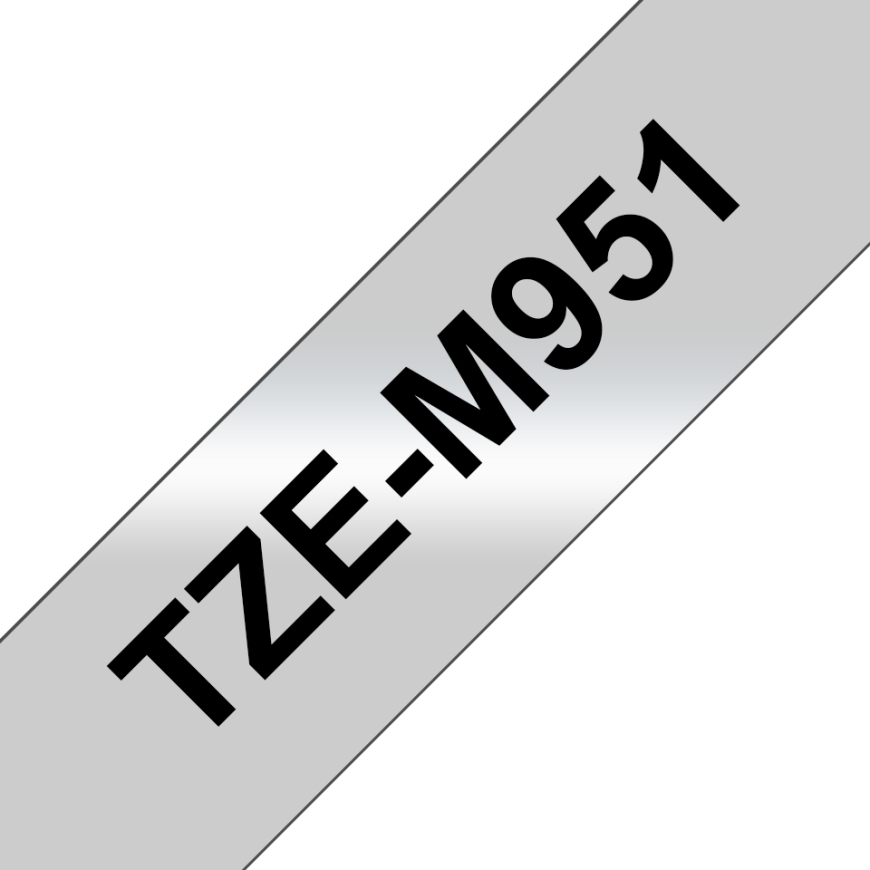 Brother TZE-M951 etikettien kirjoitusnauha Musta hopealla