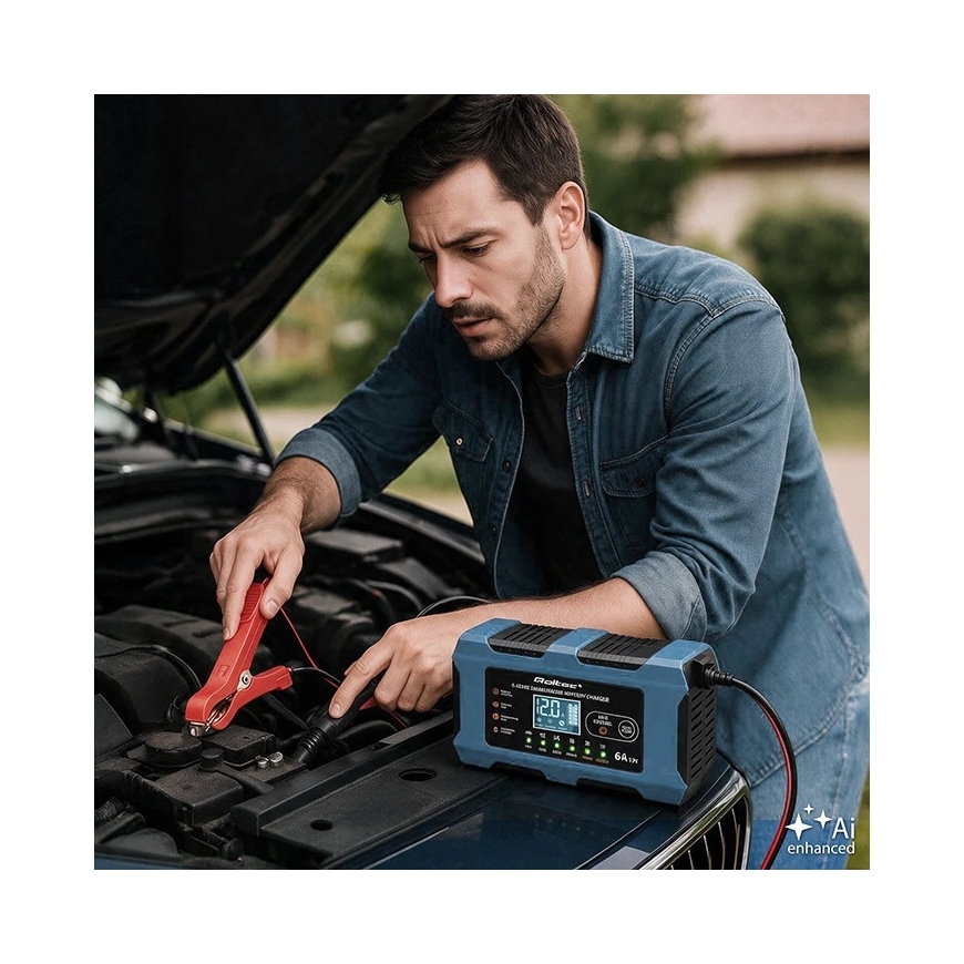 Qoltec Nutikas Laadija 12V 6A | Laadija taastamisfunktsiooniga | MCU | Automaatne väljalülitus | 9-sammuline laadimine | AGM GEL – 2