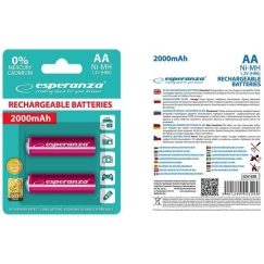Esperanza Перезаряжаемые красные AA / R6 2000mAh 2 штуки