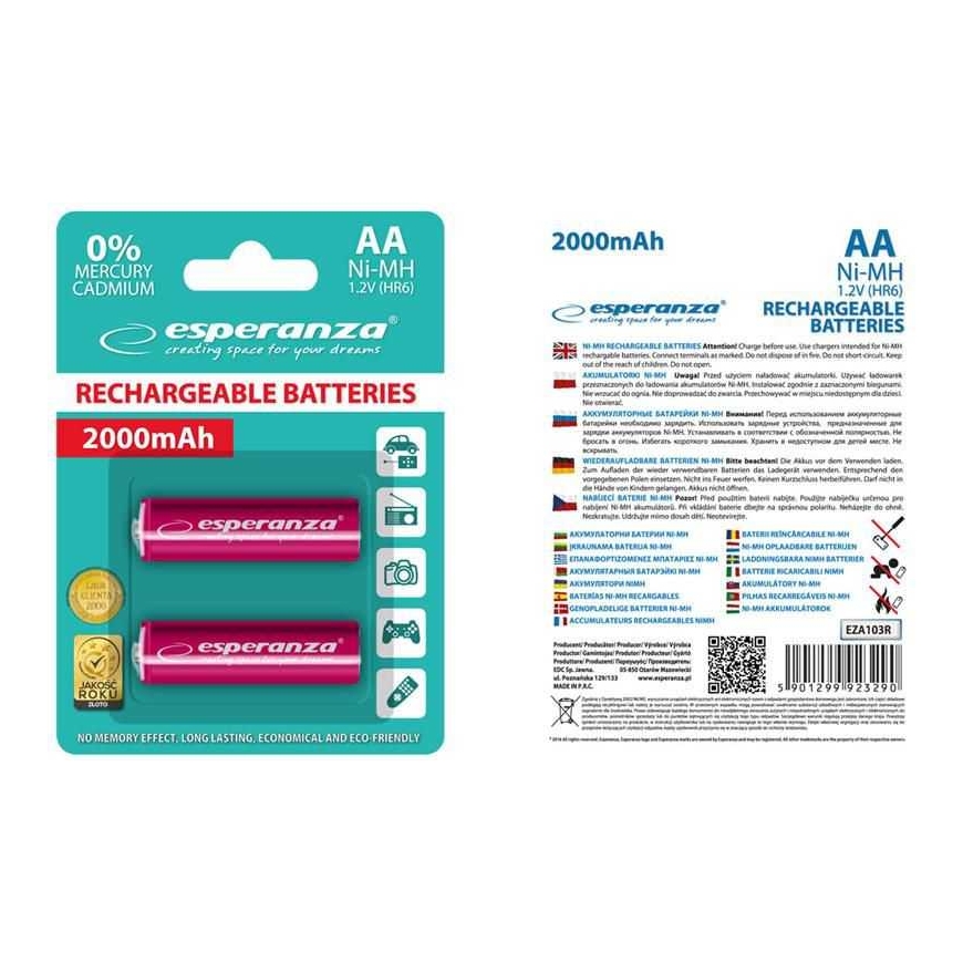 Esperanza Laetav AA / R6 2000mAh 2 tk