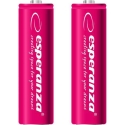 Esperanza Įkraunamos raudonas AA / R6 2000mAh 2 pakuotė Esperanza Įkraunamos raudonas AA / R6 2000mAh 2 pakuotė