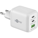 Goobay 65 W USB-C PD GaN Monipuolinen Nopea Laturi Nano, Valkoinen | Goobay | 65 W USB-C PD GaN Monipuolinen Nopea Laturi Nano