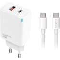 Maxlife MXTC-09-45AC PD QC charger 1x USB-C 1x USB 45W white + USB-C – USB-C cable 2.0m 60W Maxlife MXTC-09-45AC PD QC charger 1x USB-C 1x USB 45W white + USB-C – USB-C cable 2.0m 60W