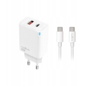 Maxlife MXTC-09-45AC PD QC charger 1x USB-C 1x USB 45W white + USB-C – USB-C cable 2.0m 60W Maxlife MXTC-09-45AC PD QC charger 1x USB-C 1x USB 45W white + USB-C – USB-C cable 2.0m 60W