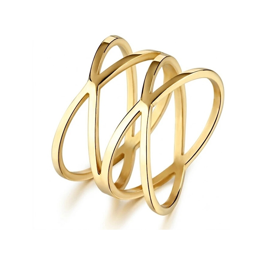 Troli Intertwined gold-plated ring KRS-275