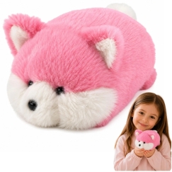 Lean Toys Plush Fox Toy, Pink, 16 × 10 × 9 cm