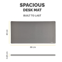 Fellowes Computer Desk Mat with Non-Slip Base Breyta Desk Mat with Antibacterial Protection Grey