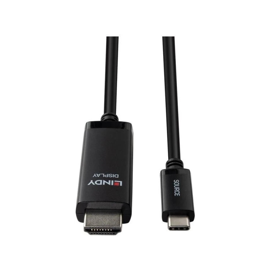 Adapterkaabel - LINDY USB Type C kuni HDMI kaabel, 8K 60Hz, 7680x4320, 1 m, Must