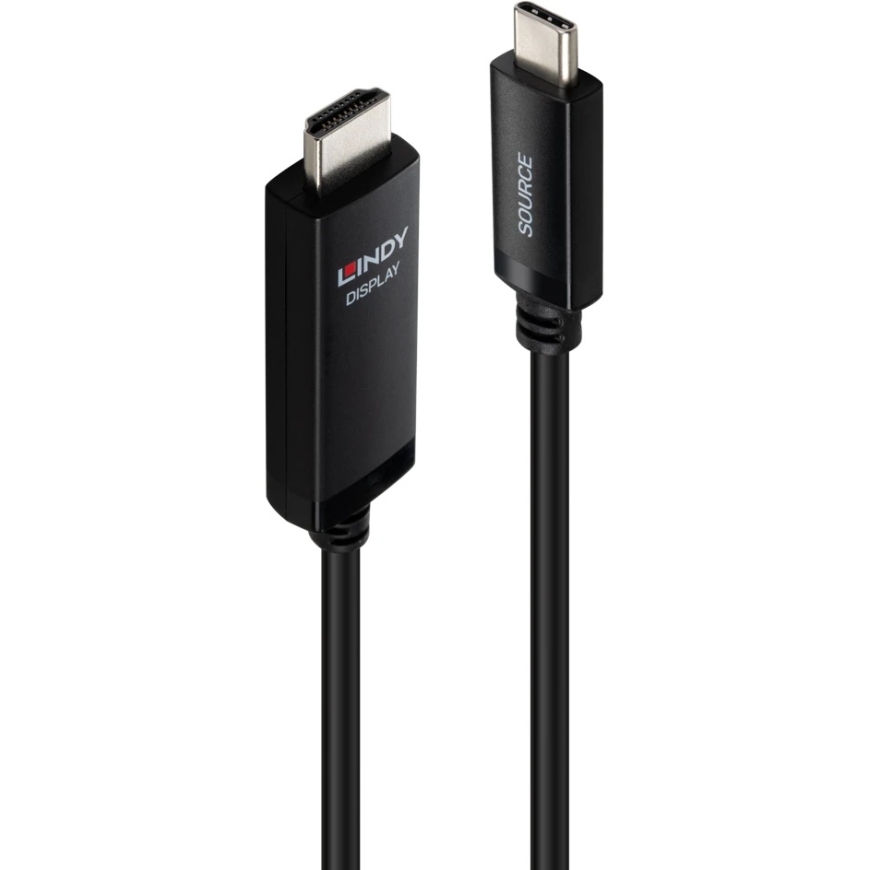 Adapterio Kabelis - LINDY USB Type C į HDMI Kabelis, 8K 60Hz, 7680x4320, 1 m, Juoda – 2