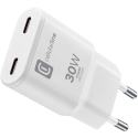 Cellular Line USB-C Duo GaN Kelioninis įkroviklis 30W Baltas Cellular Line USB-C Duo GaN Kelioninis įkroviklis 30W Baltas