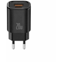 FONENG настенный зарядное устройство EU70 PD 20W 1xUSB-C + 1xUSB QC3.0 Черный