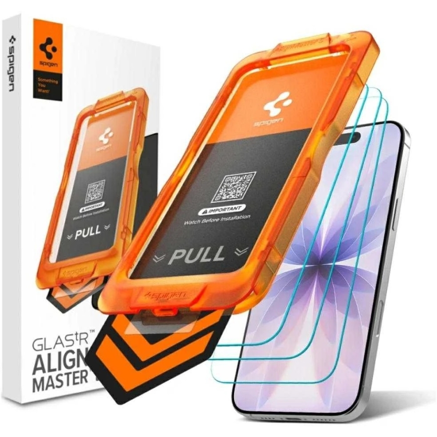 Apsauginis stiklas Spigen ALM GLAS.TR SLIM 3-pack iPhone 17 Pro skaidrus – 2