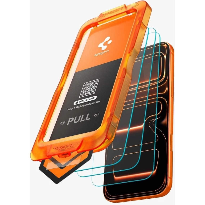 Apsauginis stiklas Spigen ALM GLAS.TR SLIM 3-pack iPhone 17 Pro skaidrus – 5