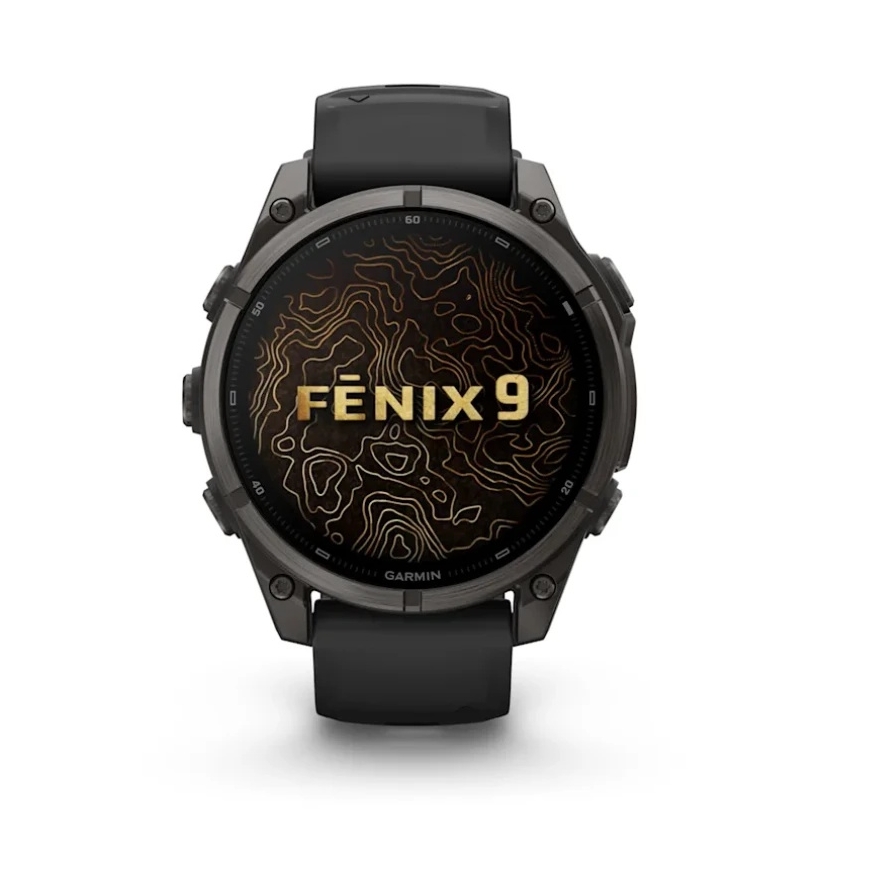 Garmin fēnix® 9 nutikell – 47 mm, Tumehall, DLC titaan, musta silikoonist rihmaga | 010-04762-11 – 2