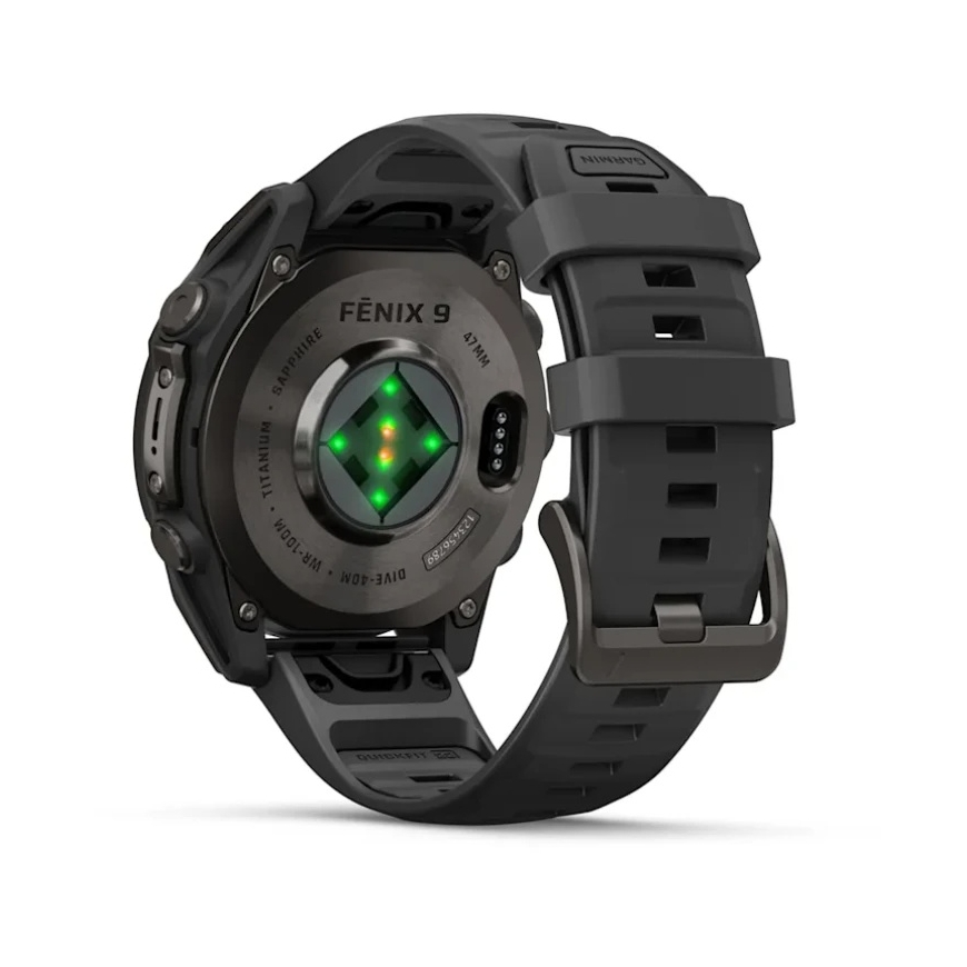 Умные часы Garmin fēnix® 9 – 47 мм, Темно-серый, DLC титан, с черным силиконовым ремешком | 010-04762-11 – 5
