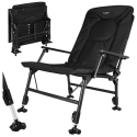 Trizand adjustable folding fishing chair with armrests and backrest, black Trizand adjustable folding fishing chair with armrests and backrest, black