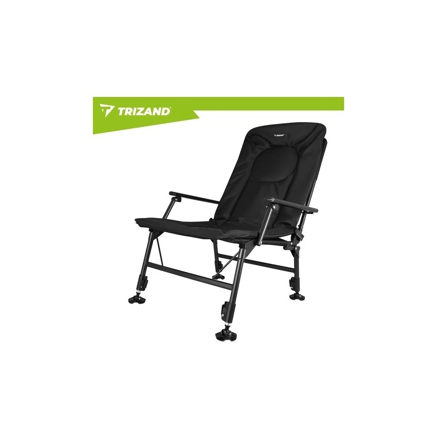 Trizand adjustable folding fishing chair with armrests and backrest, black – 3