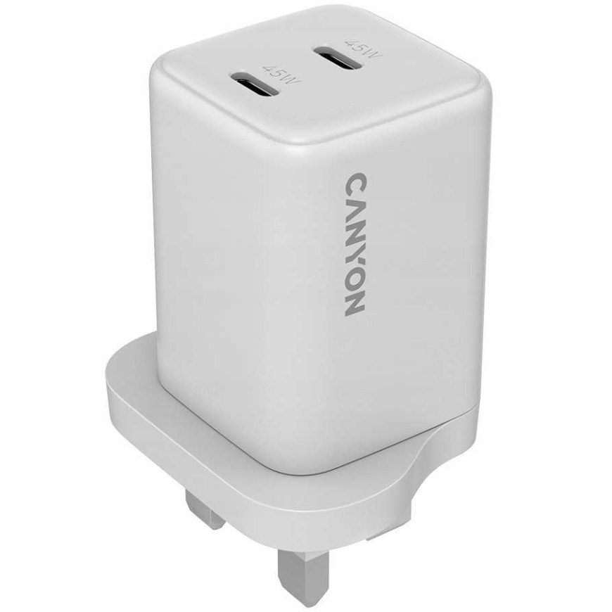 Canyon CU65ACC GaN 65W 2xPD 1xQC Великобритания Белый