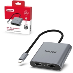 UNITEK ADAPTER USB-C 2X HDMI 2.0 MST HDCP 2.2 M/F