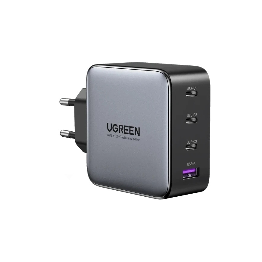 UGREEN Nexode 100W Wall Charger, 3x USB-C + USB-A, GaN, Power Delivery, Foldable Plug