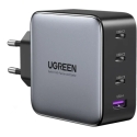 UGREEN Nexode 100W seinälataja, 3x USB-C + USB-A, GaN, Power Delivery, taittuva pistoke