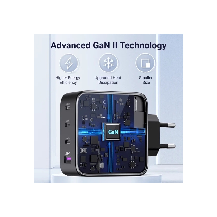 UGREEN Nexode 100W sienas lādētājs, 3x USB-C + USB-A, GaN, Power Delivery, salokāms kontaktdakša – 3