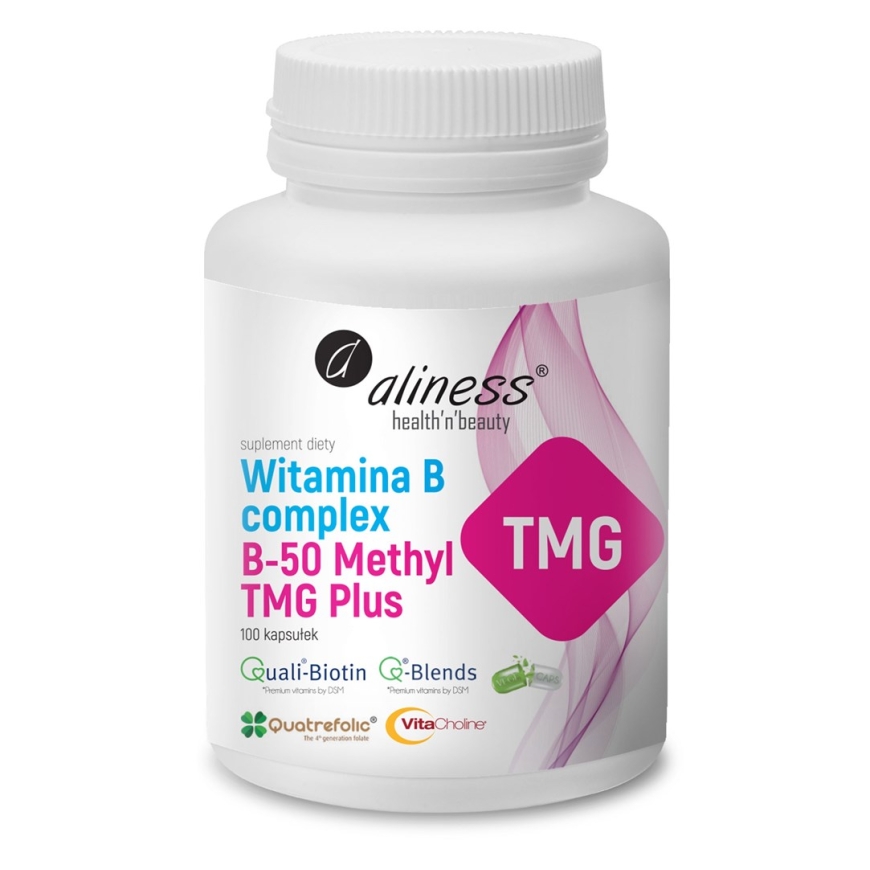 ALINESS Витамин B Complex B-50 Methyl TMG PLUS – пищевая добавка – 100 капсул