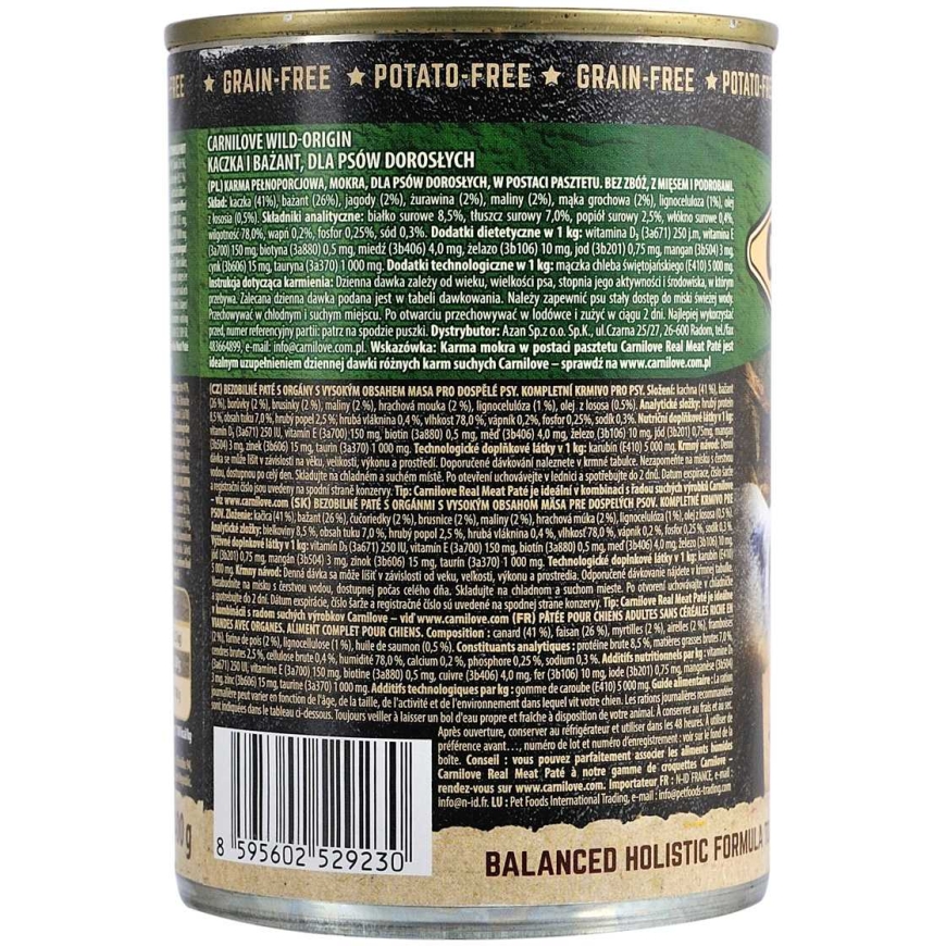 CARNILOVE Into the Wild Duck&Pheasant 400g – 3