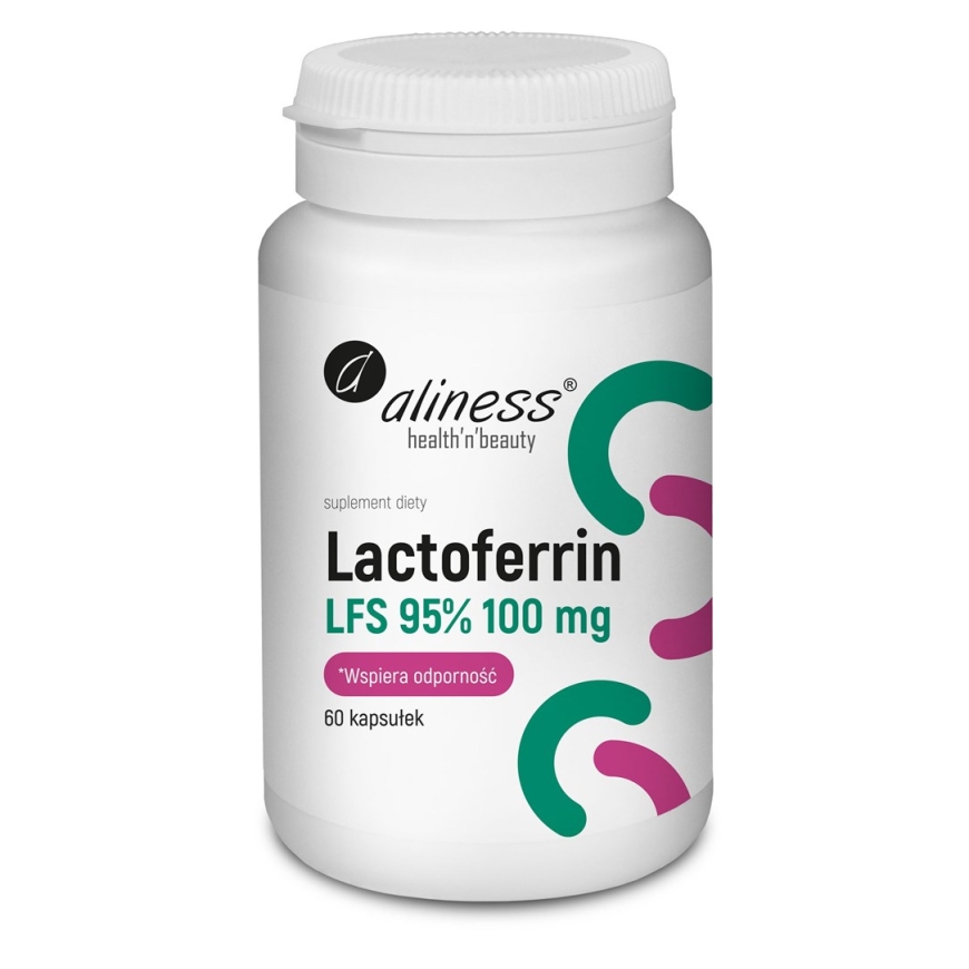ALINESS Laktoferīns LFS 95% 100 mg – uztura bagātinātājs – 60 kapsulas