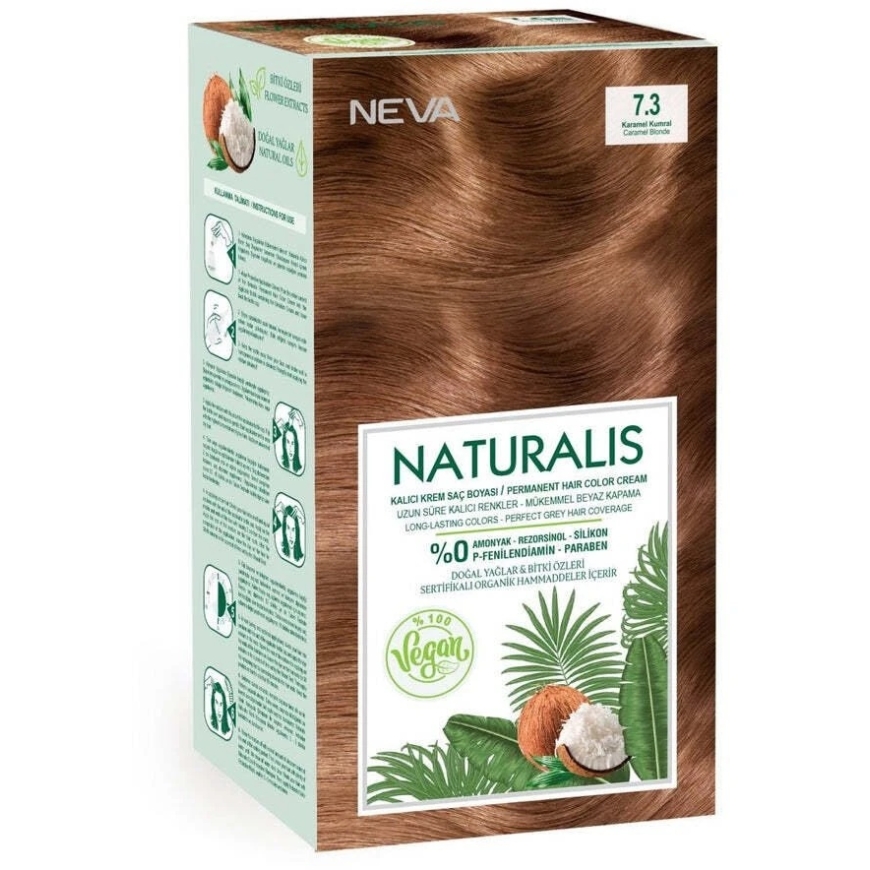 Naturalis , Neva, Vegan, Permanent Hair Dye, 7.3 Blond Caramel, 150 ml Unisex – 2