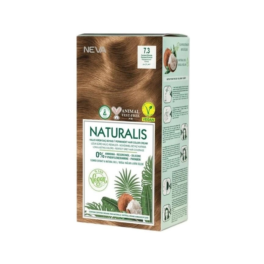 Naturalis, Neva, Vegan, Pastāvīgā Matu Krāsa, 7.3 Blondā Karameles, 150 ml Unisex – 3